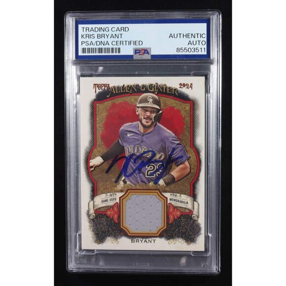 Kris Bryant 2024 Topps Allen and Ginter Game Used Memorabilia Auto PSA Authentic - Picture 1 of 2